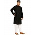 Designer round neck kurta with side slits- Black Designer round neck kurta with side slits- Black